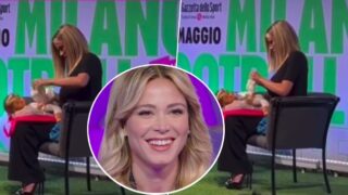 Diletta Leotta prova a cambiare il pannolino a un bambolotto