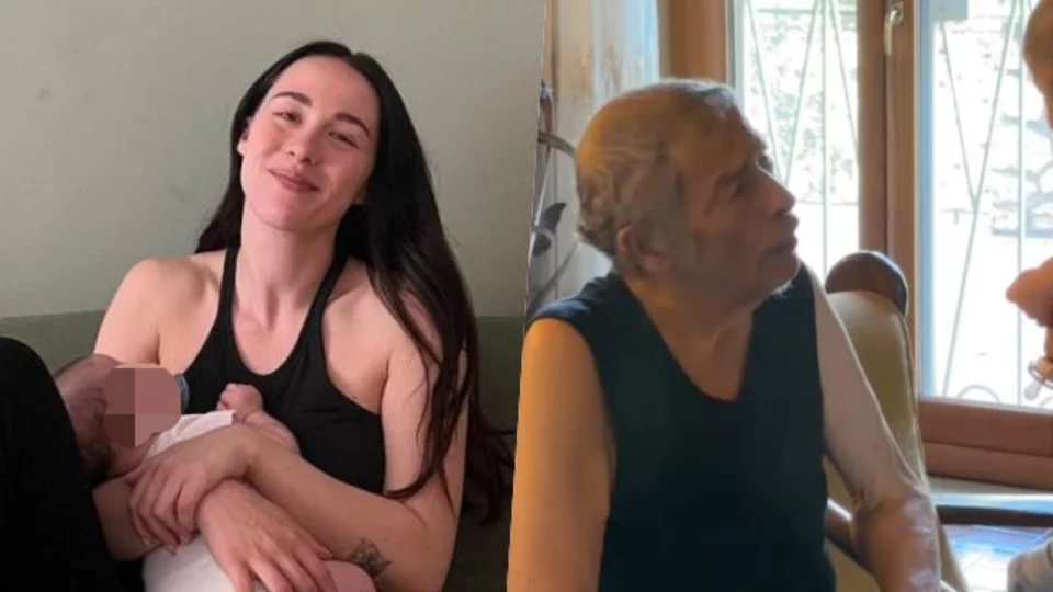 Aurora Ramazzotti presenta il figlio Cesare a suo nonno
