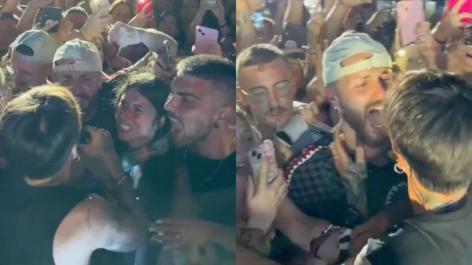 Ultimo scende dal palco e raggiunge la prima fila per cantare con i fan