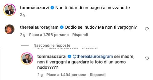 Il botta e risposta tra Tommaso Zorzi e Aurora Ramazzotti