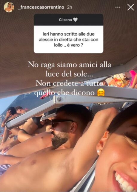 La storia Instagram di Francesca Sorrentino