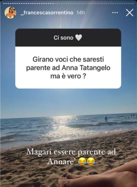 Storia Instagram - Francesca Sorrentino