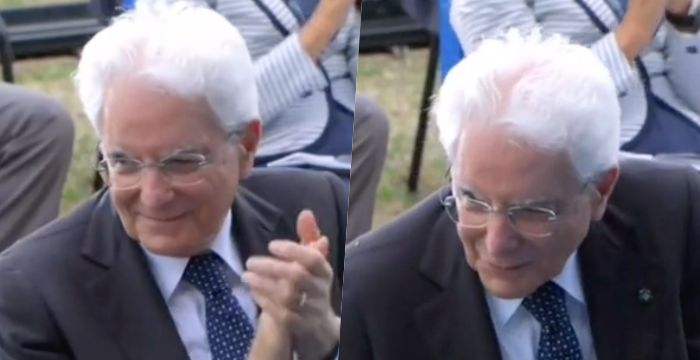 Sergio Mattarella chiede a una bambina se le sono piaciuti i The Kolors Sergio Mattarella chiede a una bambina se le sono piaciuti i The Kolors