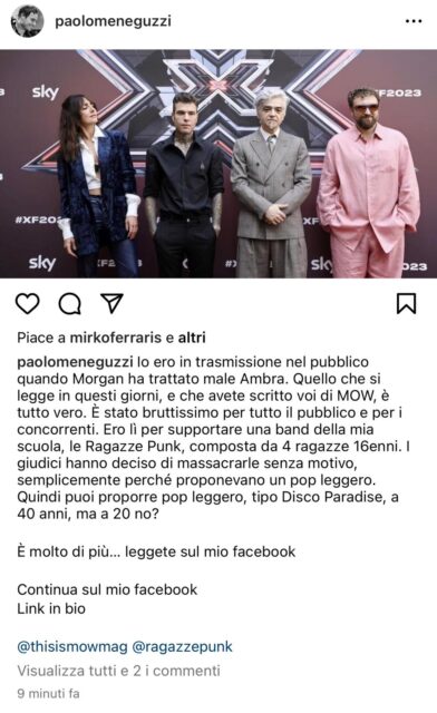 Paolo Meneguzzi parl del rumor su Morgan e Ambra a X Factor