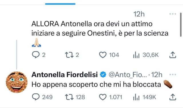 Luca Onestini ha bloccato Antonella Fiordelisi