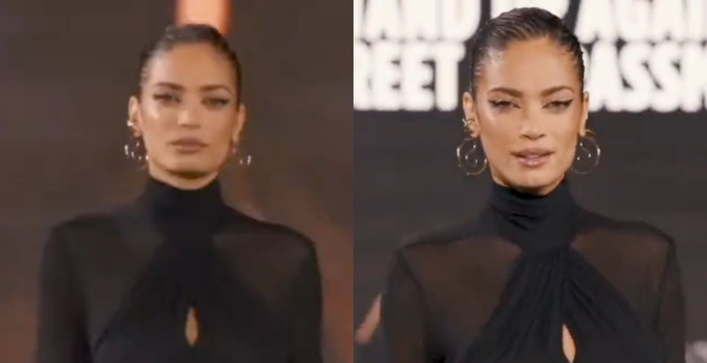 Elodie sfila sotto la Torre Eiffel per la Fashion Week di Parigi Elodie sfila sotto la Torre Eiffel per la Fashion Week di Parigi