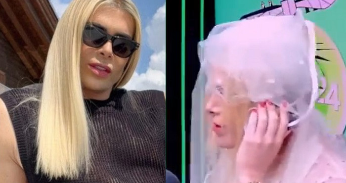Giacomo Urtis in radio con un velo da sposa in segno di protesta contro Fabrizio Corona Giacomo Urtis in radio con un velo da sposa in segno di protesta contro Fabrizio Corona