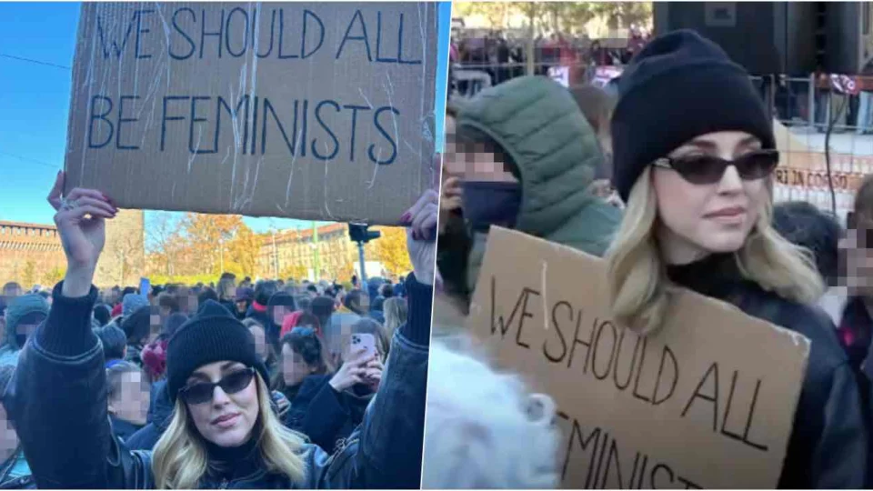Chiara Ferragni scende in piazza a Milano contro la violenza sulle donne- Un dovere essere qui