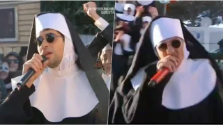 Mahmood e Fiorello nelle vesti di suore omaggiano Sister Act