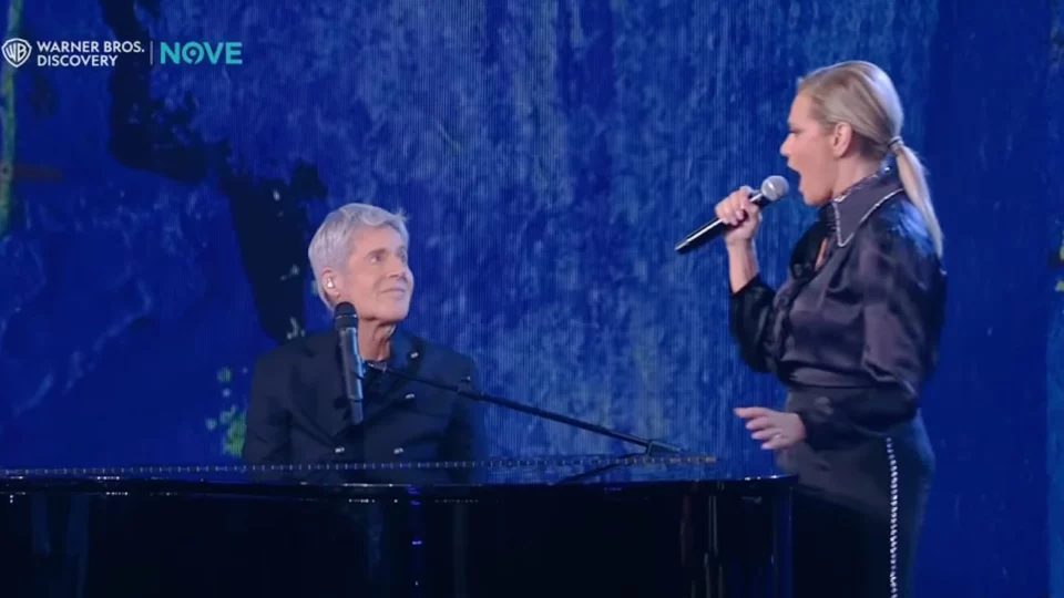 Simona Ventura duetta con Claudio Baglioni a Che Tempo Che Fa