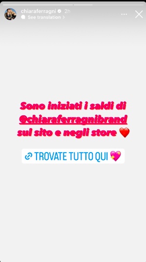 La storia Instagram di Chiara Ferragni