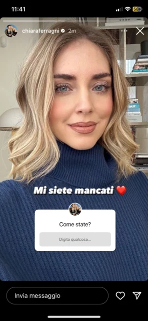 Il ritorno di Chiara Ferragni sui social