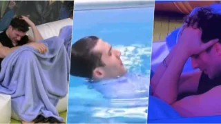 Federico Massaro in lacrime si butta in piscina vestito (VIDEO)