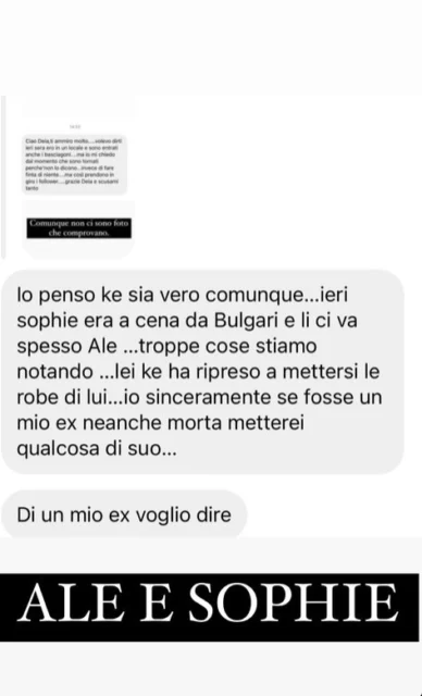 L'indiscrezione sul presunto ritorno di fiamma tra Sophie Codegoni e Alessandro Basciano