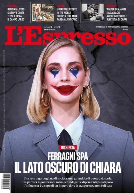 La copertina de L'Espresso su Chiara Ferragni