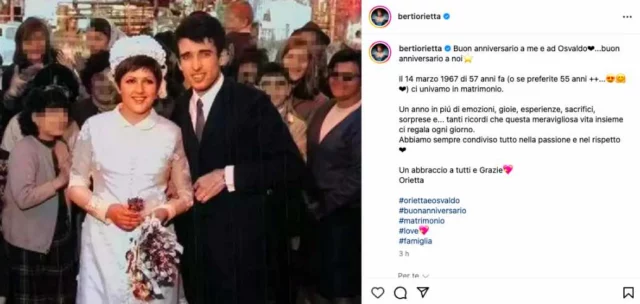 Il post Instagram di Orietta Berti