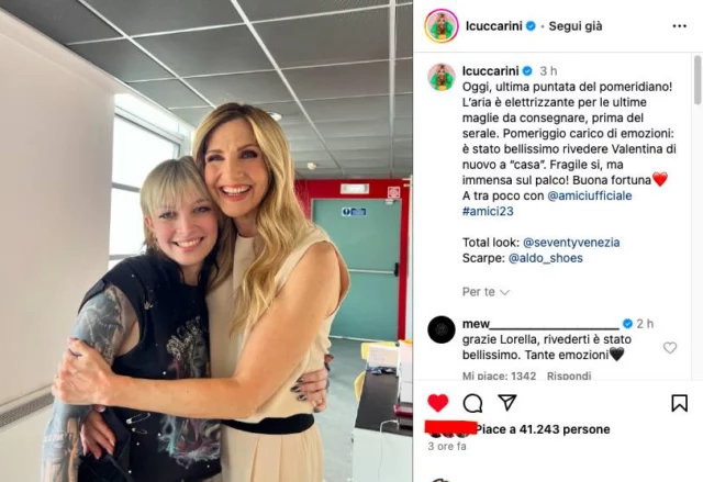 Il post di Lorella Cuccarini