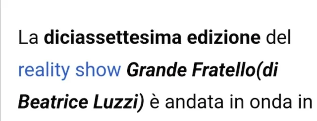 La modifica momentanea sulla pagina del Grande Fratello - Wikipedia