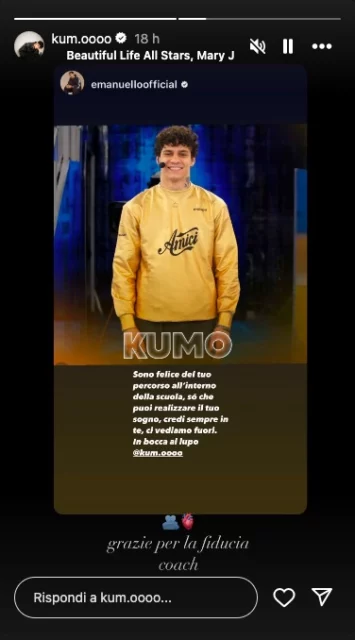 La storia Instagram di Kumo con le parole di Emanuel Lo