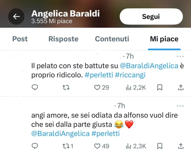 I like di Angelica Baraldi contro Signorini