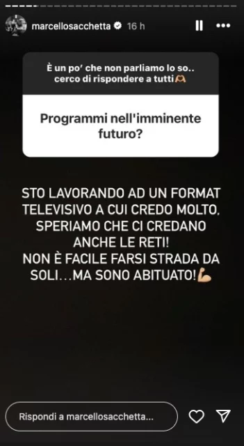 I progetti imminenti di Marcello Sacchetta