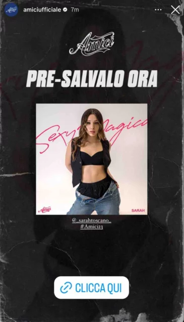La copertina del singolo di Sarah di Amici 23