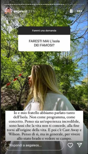 La storia Instagram di Anita Olivieri