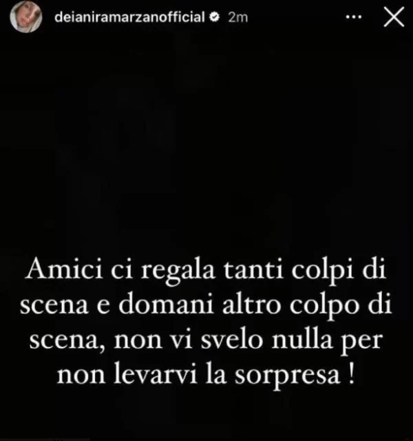 La storia Instagram di Deianira Marzano su Amici 23