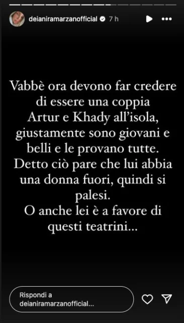La storia di Deianira Marzano su Artur de L'Isola dei Famosi