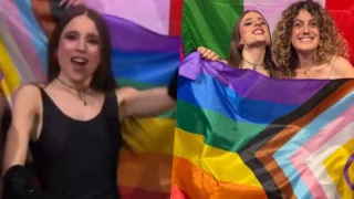 Angelina Mango sfoggia la bandiera rainbow all'Eurovision 2024