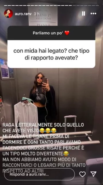 La storia Instagram di Aurora di Amici 23 su Mida