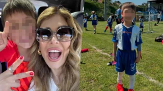 Paola Caruso, il figlio Michelino gioca la sua prima partita di calcio