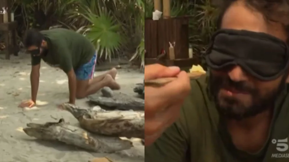 isola dei famosi aras bendato un giorno video