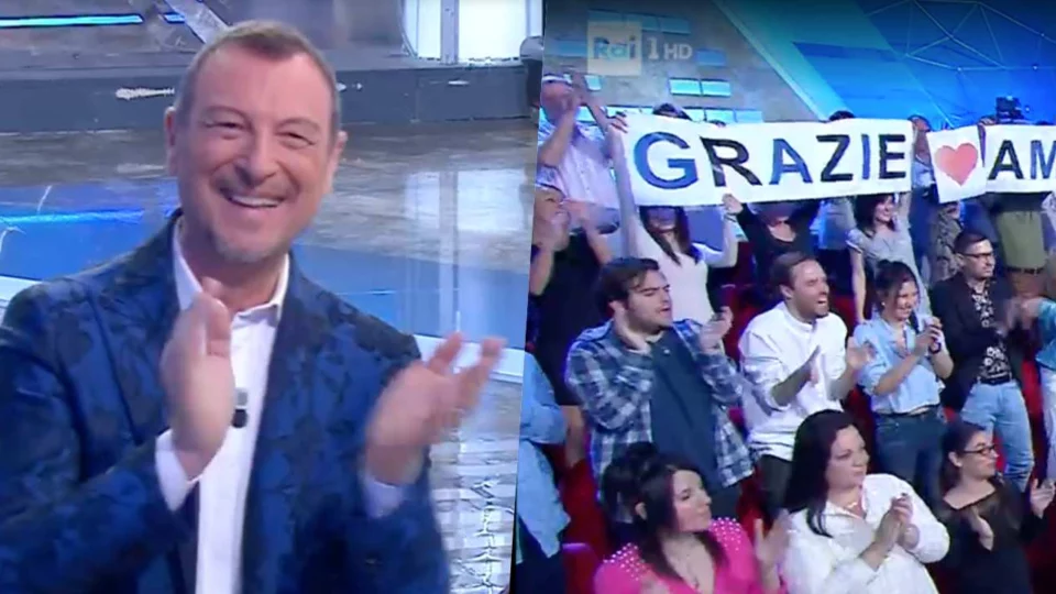 Amadeus conduce l'ultima puntata di Affari Tuoi: pubblico in lacrime