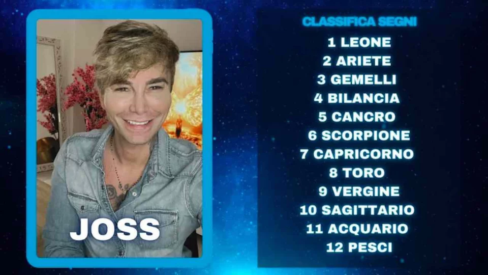 Oroscopo di Joss dal 29 luglio al 4 agosto: previsioni settimana