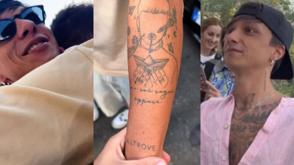 ultimo fan tatuaggio piange video