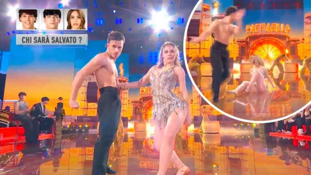 Amici 24, Raffaella balla con Mattia e cade in diretta: cosa è successo
