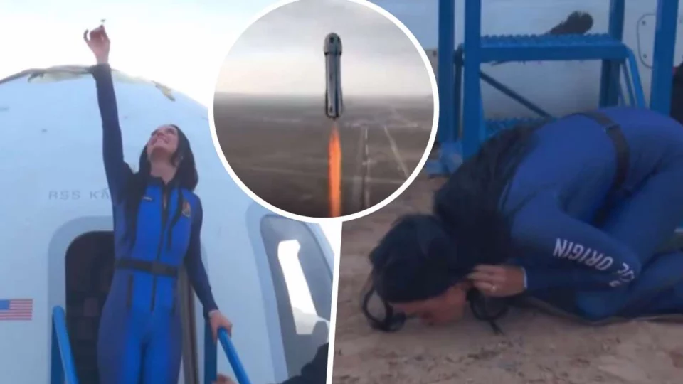Katy Perry, panico e urla sulla navicella che la porta nello spazio (VIDEO)