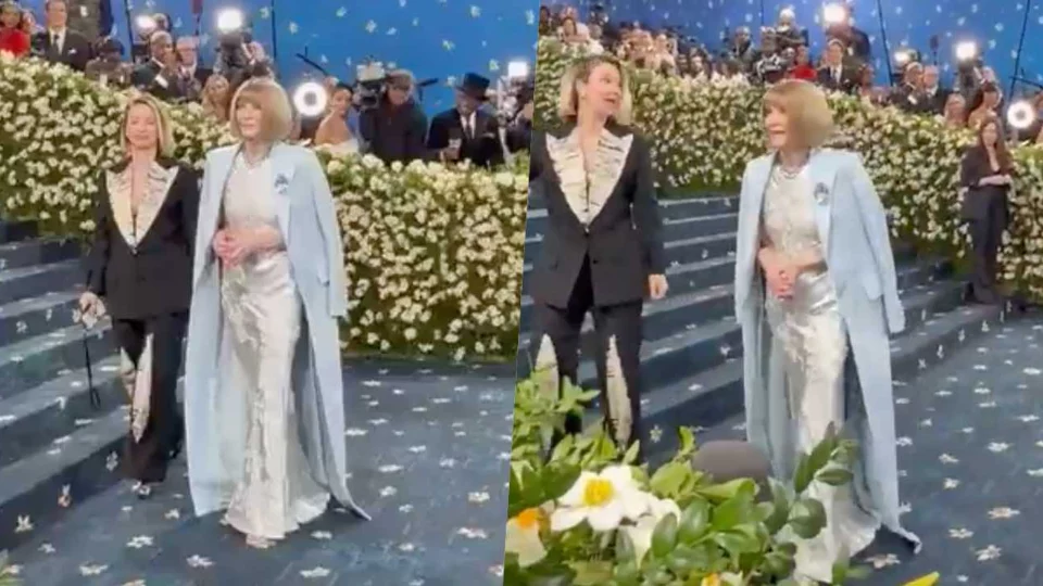 Anna Wintour arriva al Met Gala 2025 con una macchia sul vestito