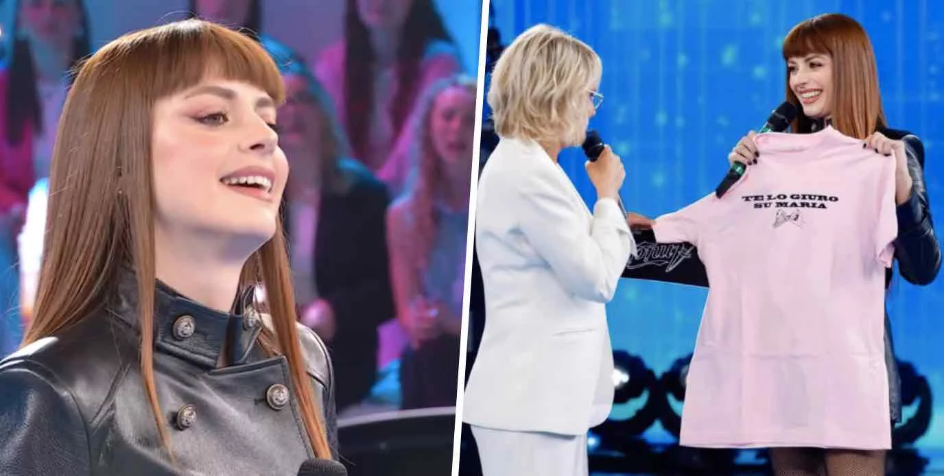 Annalisa spiazza la De Filippi con la maglia “Te lo giuro su Maria”, la conduttrice le chiede il bis di Maschio Annalisa spiazza la De Filippi con la maglia “Te lo giuro su Maria”, la conduttrice le chiede il bis di Maschio