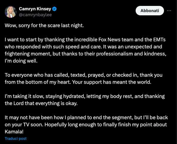 Commento Camryn Kinsey su X