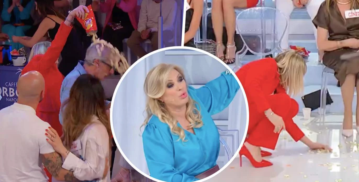 Gemma è una furia e rovescia un pacchetto di patatine in testa ad Arcangelo, Tina la attacca (VIDEO)