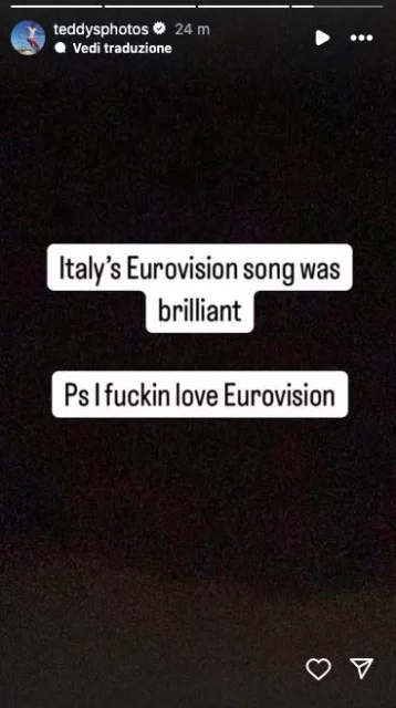 Instagram Stories di Ed Sheeran per Lucio Corsi