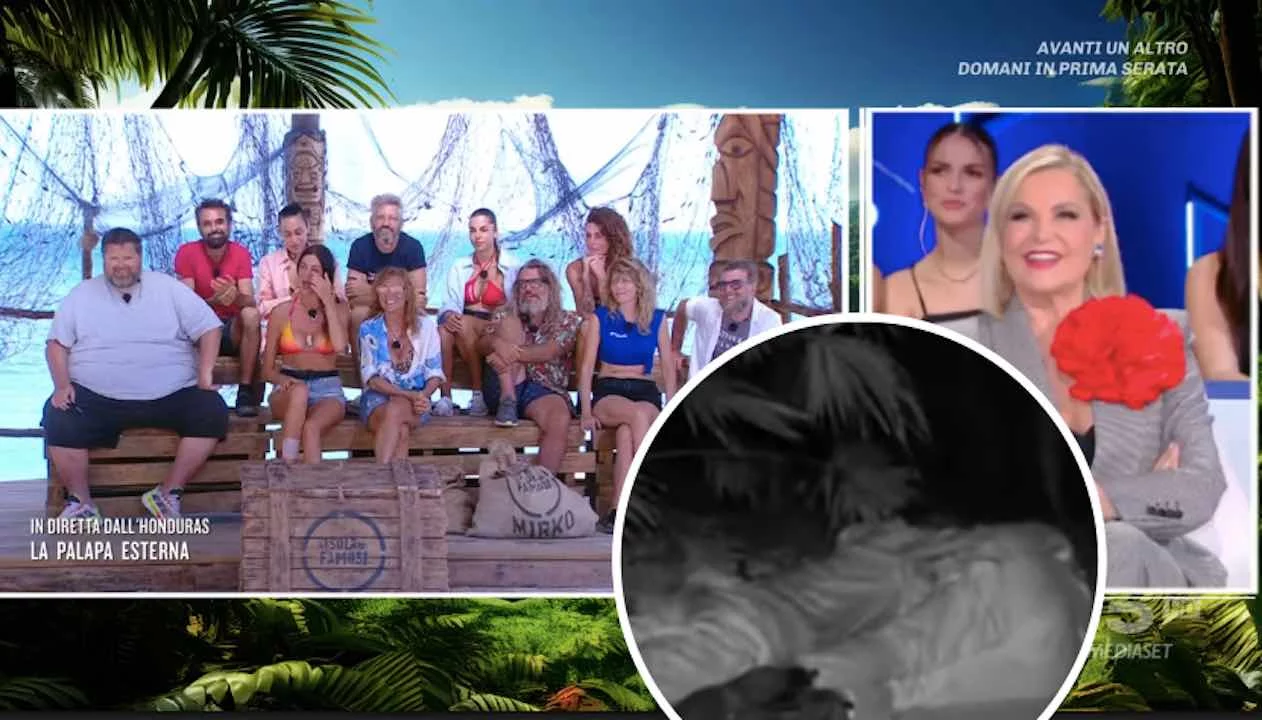 Momento di tenerezza tra due naufraghi, Simona Ventura entra a gamba tesa e insinua il dubbio