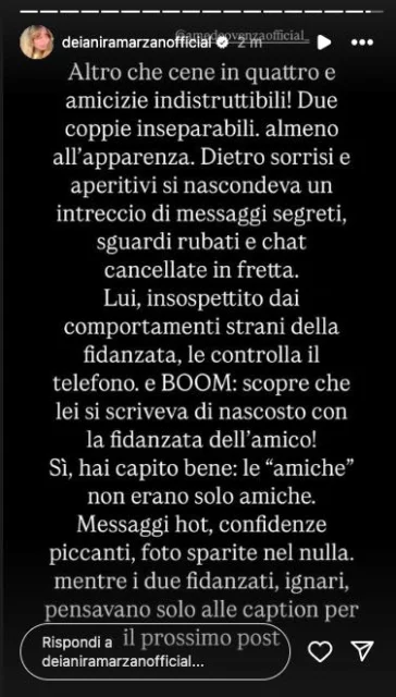 Le parole di Deianira Marzano sulle due coppie