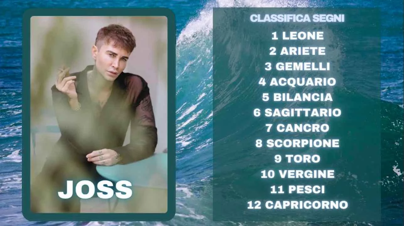 Oroscopo di Joss dal 19 al 25 maggio, previsioni e classifica segni Oroscopo di Joss dal 19 al 25 maggio, previsioni e classifica segni