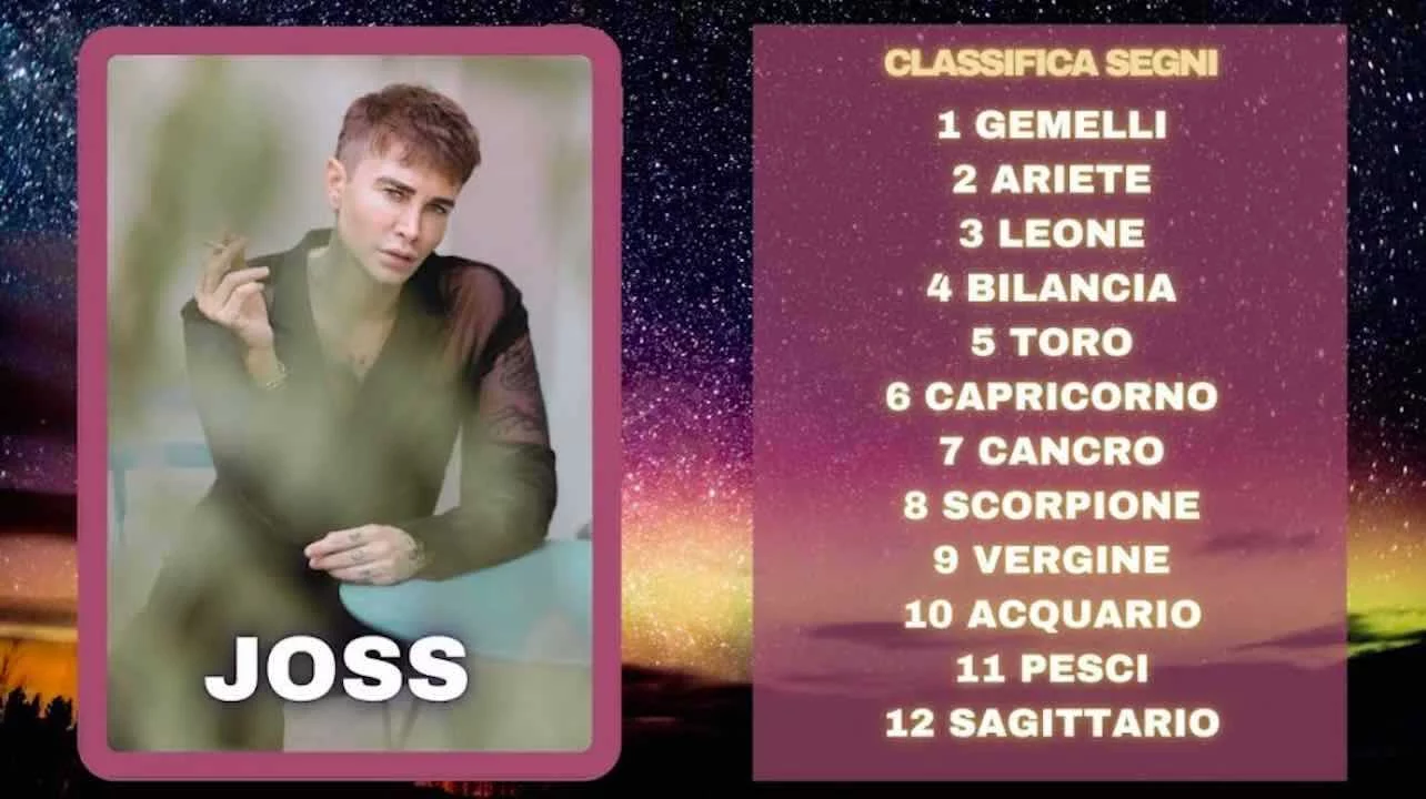 oroscopo di joss dal 25 maggio al 1 giugno previsioni e classifica segni