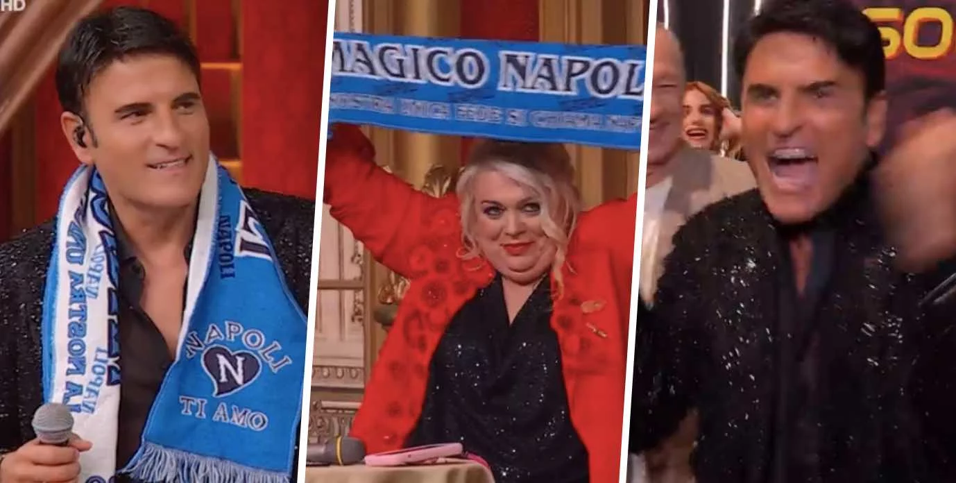 Il Napoli vince lo Scudetto durante la diretta di Sognando Ballando, l’esultanza di Sal Da Vinci e Rossella Erra Il Napoli vince lo Scudetto durante la diretta di Sognando Ballando, l’esultanza di Sal Da Vinci e Rossella Erra