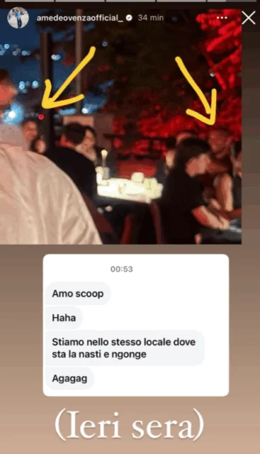 Angela Nasti fotografata con il calciatore del Napoli