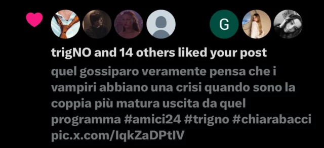 Il like di TrigNO su Twitter